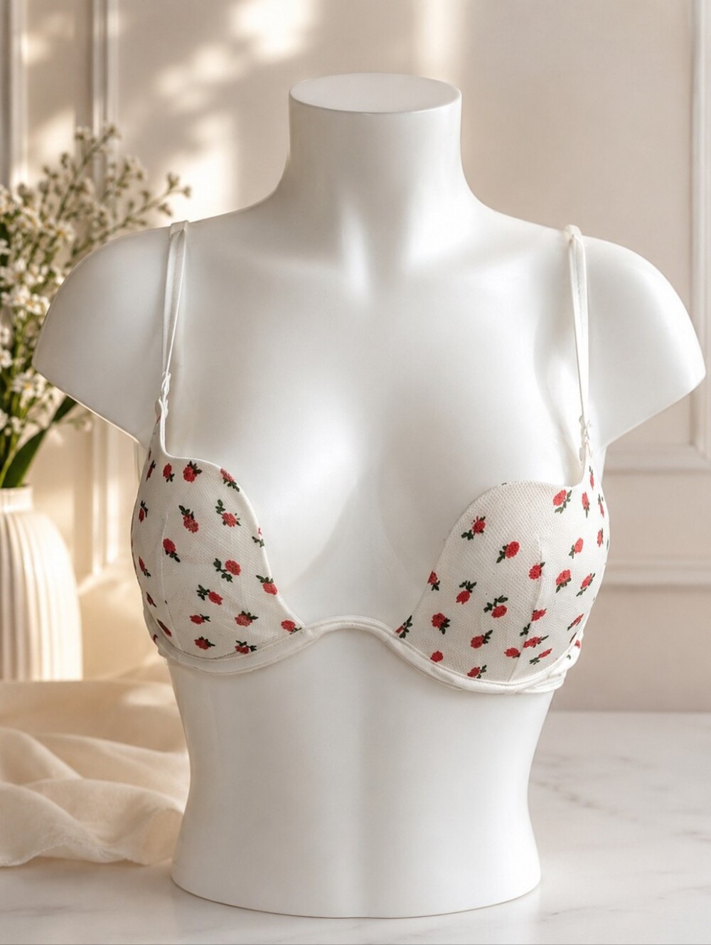 Size M Floral Print Women's Bra
